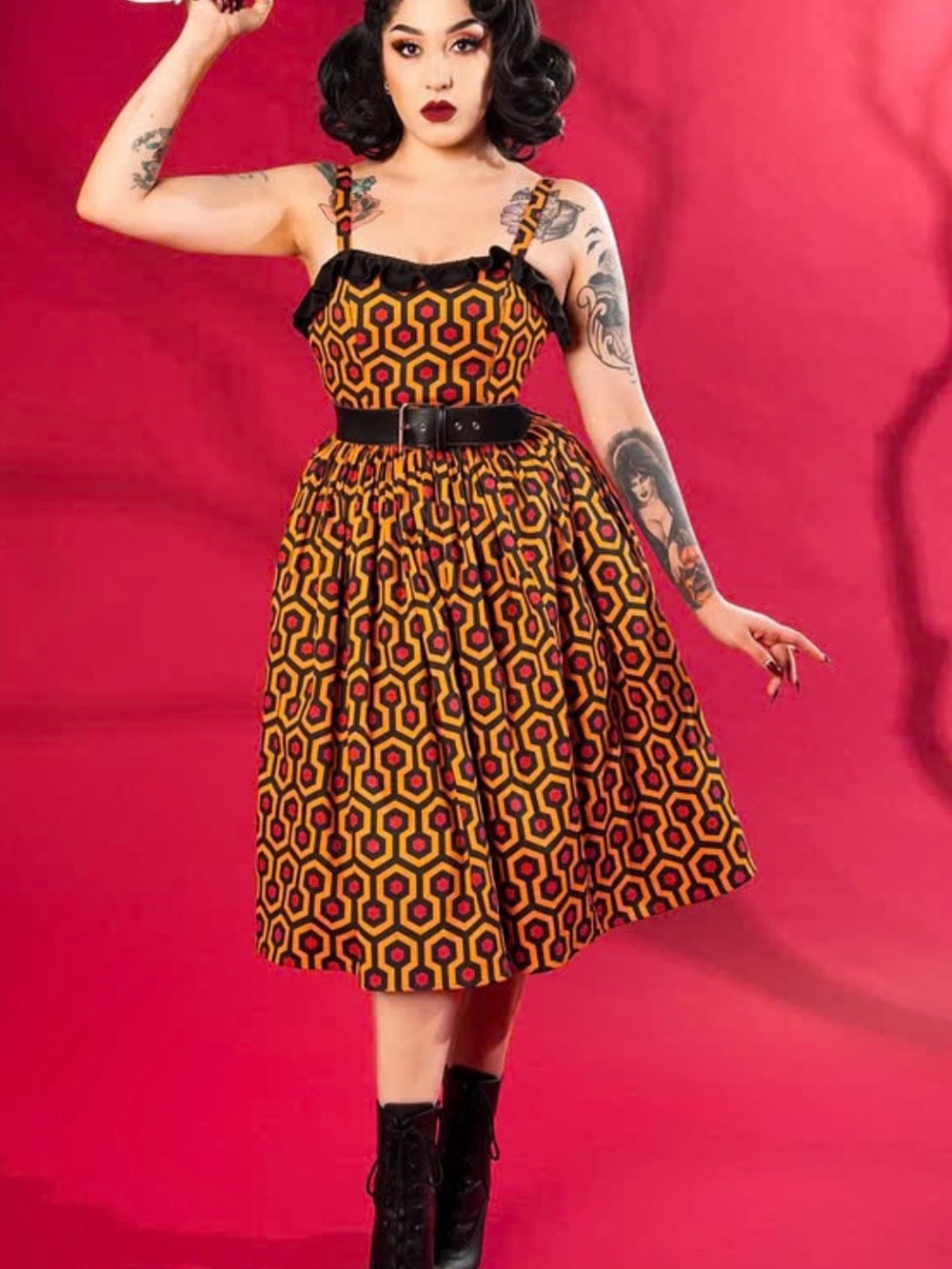 Pinup Couture Hotel Hexagon Belladonna Dress